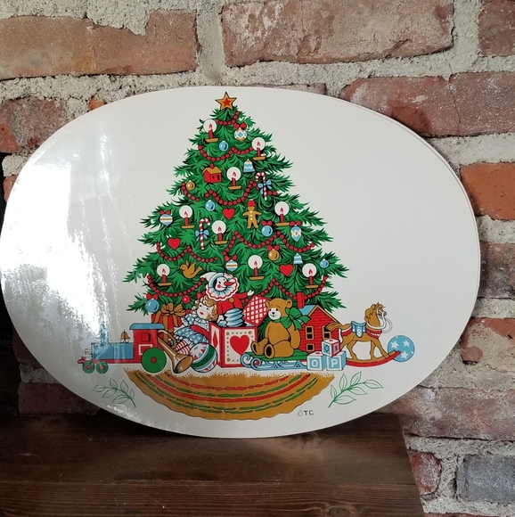 Vintage Christmas Vinyl Placemats set of 4